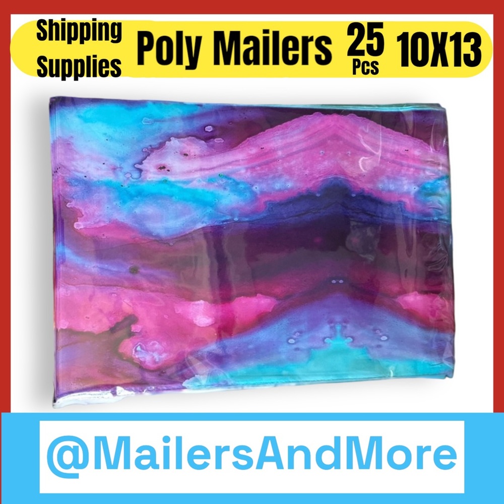 25 10X13 Poly Mailers Watercolor Ripple Shipping Envelopes Bags PRICE IS FIRM - Picture 2 of 4